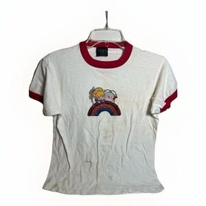 Vintage Womens Shirt Size Large Changes Tag Rainbow Brite 🌈 ‎ Ringer USA.   Jj